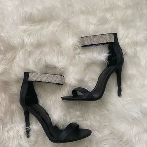 Forever21 rhinestone ankle cuff heels
